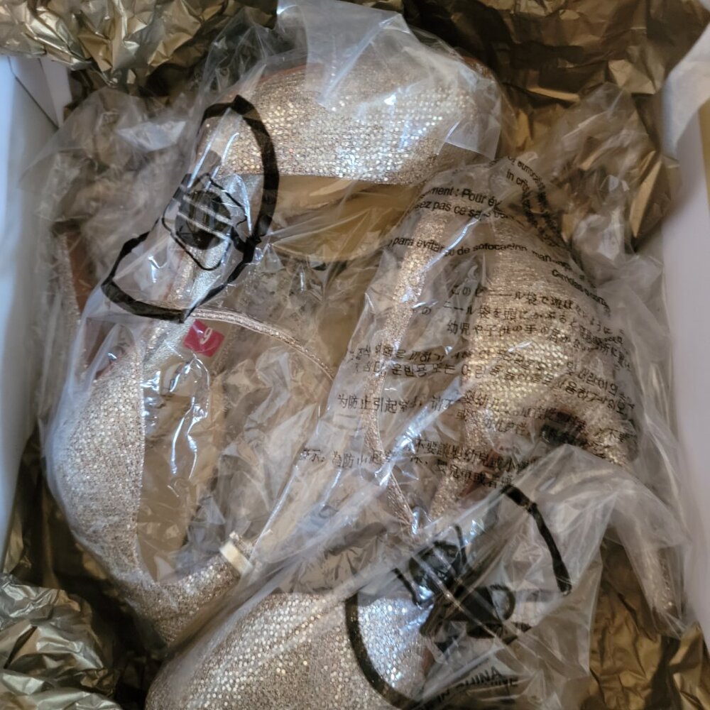 Michael Michael Kors Cambria Sandal Silver/Sand Glitter Mesh 6 M - Picture 6 of 6